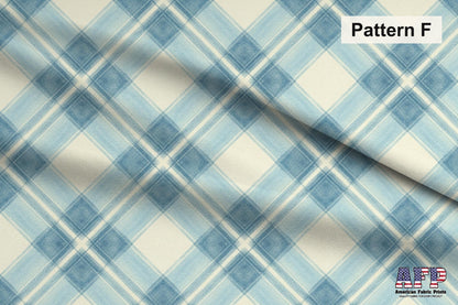 Blue and Beige Plaid Fabric Bundle Set - Shop now at American Fabric Prints