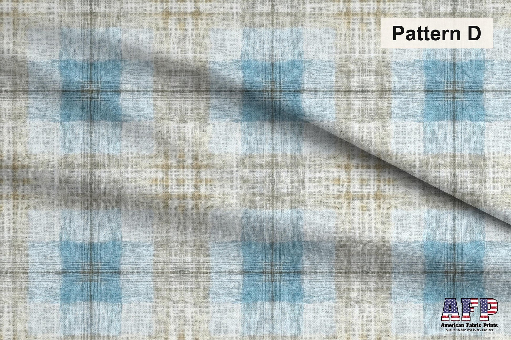 Blue and Beige Plaid 4 Fabric Bundle Set - Shop now at American Fabric Prints