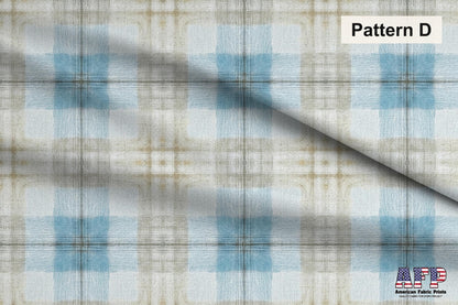 Blue and Beige Plaid 4 Fabric Bundle Set - Shop now at American Fabric Prints