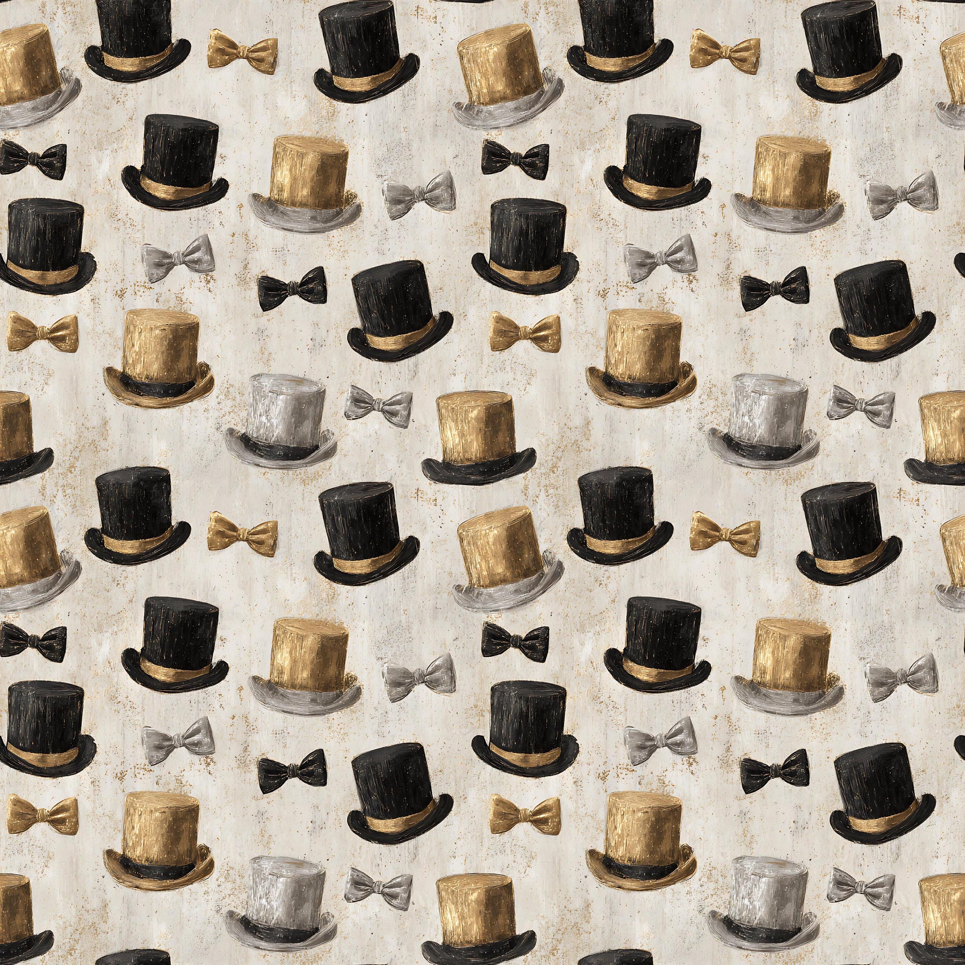 Vintage New Years Hats Fabric - Shop now at American Fabric Prints