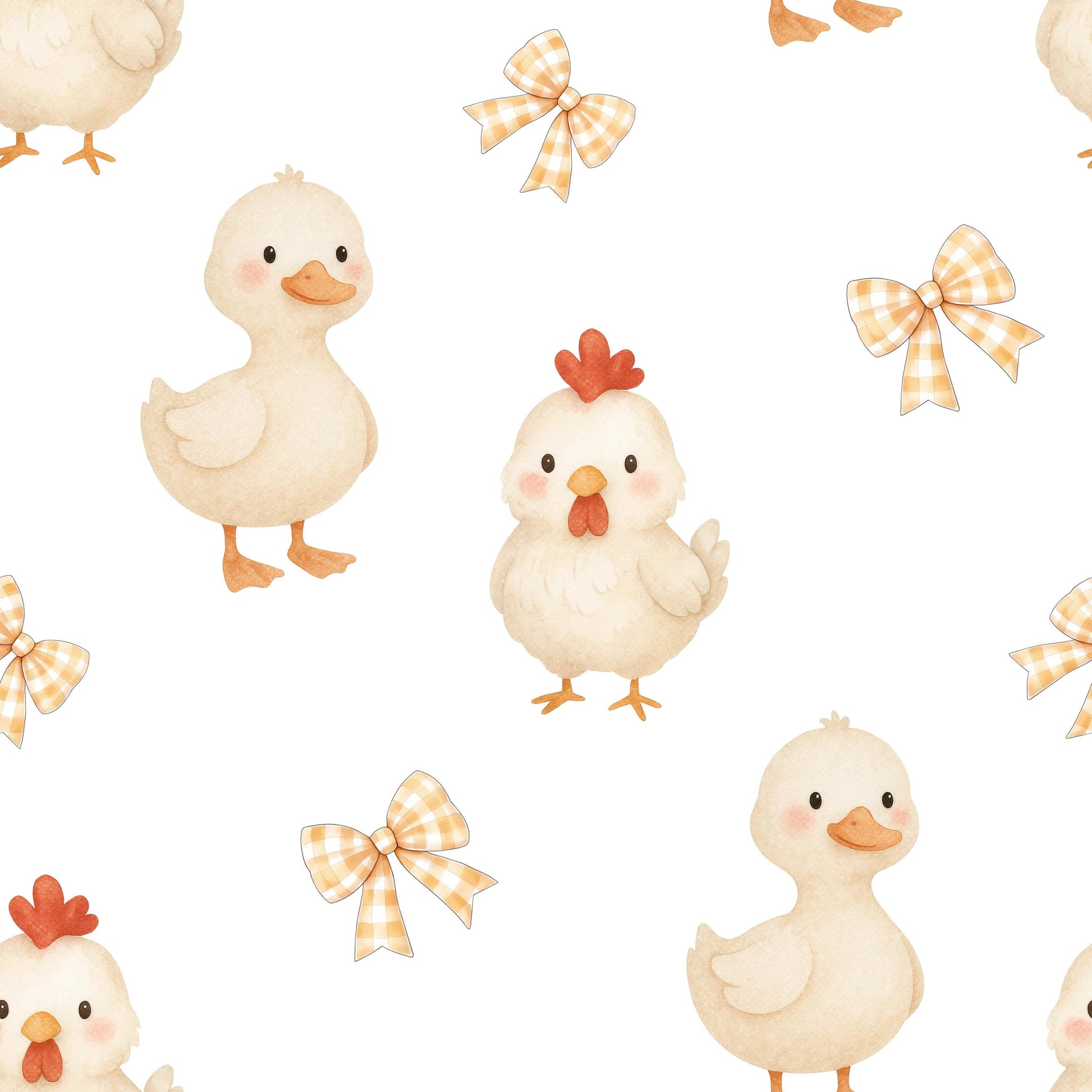 Little Roosters and Ducklings Fabric - Shop now at American Fabric Prints