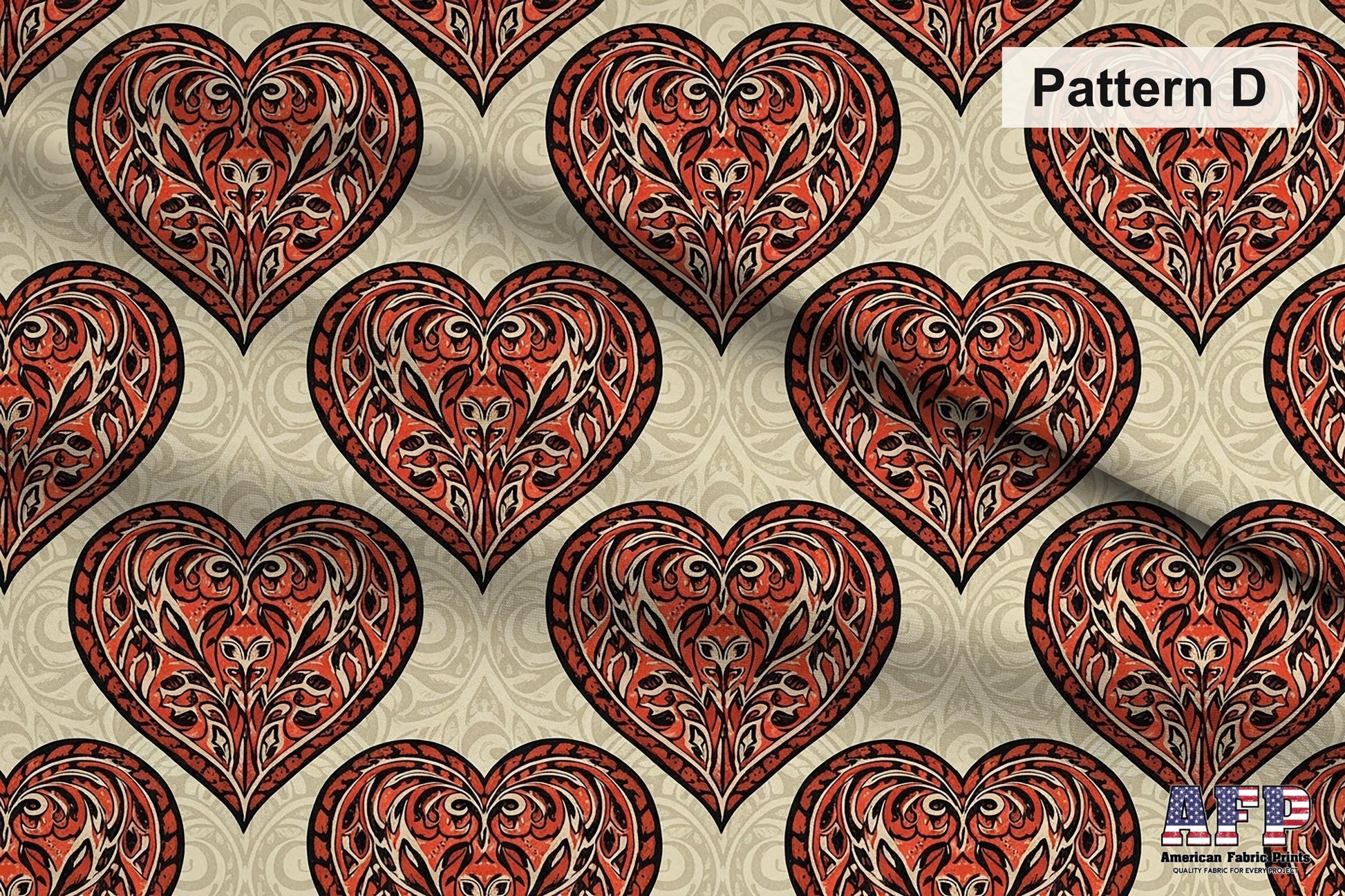Black + Red Hearts 2 Fabric Bundle Set - Shop now at American Fabric Prints