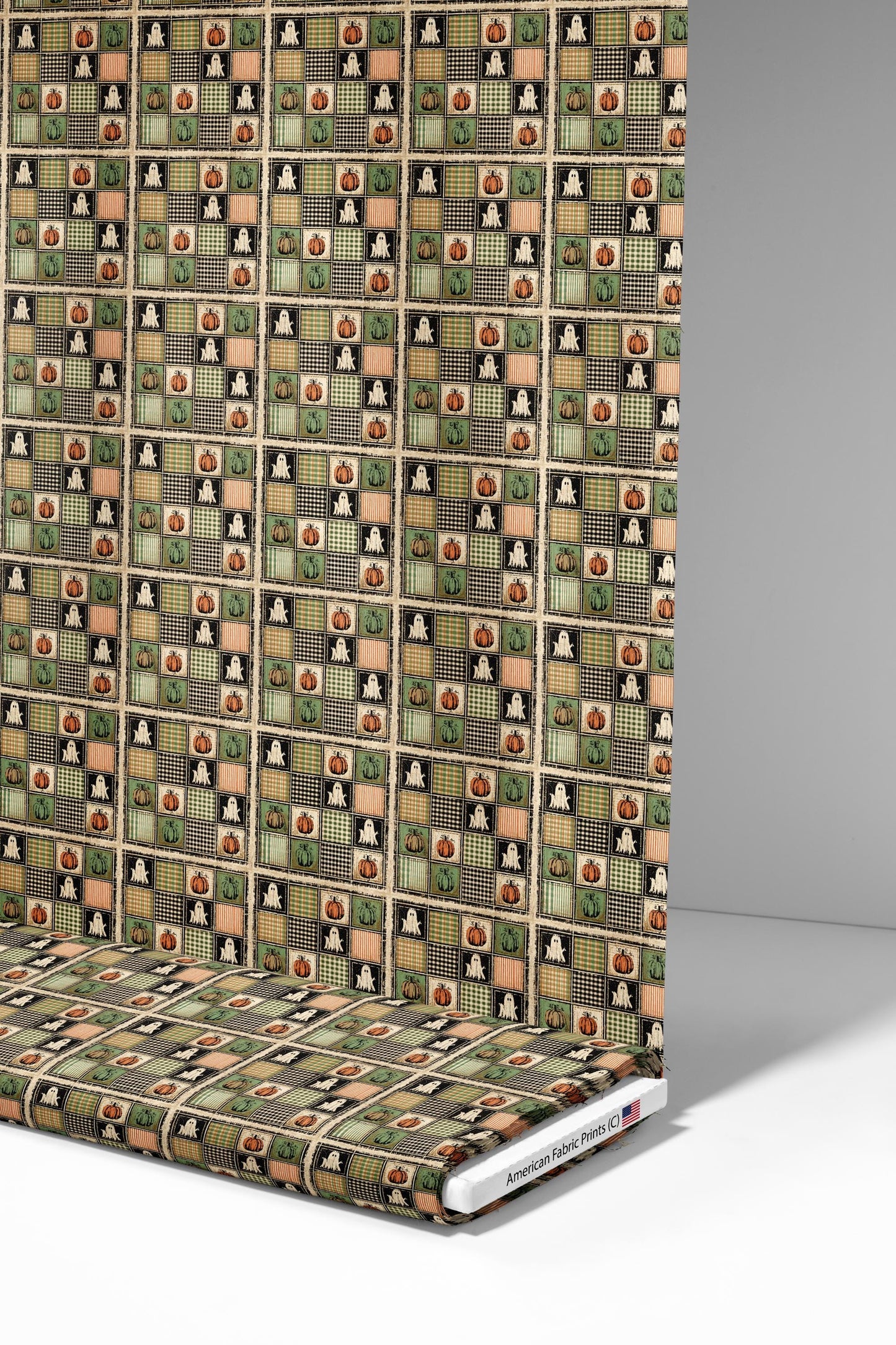 Vintage Retro Halloween Patchwork Fabric - Shop now at American Fabric Prints