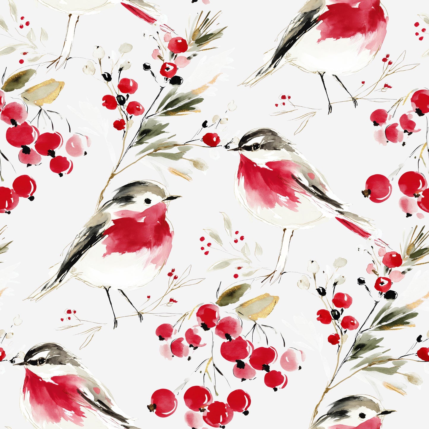 Christmas Bird Fabric - Shop now at American Fabric Prints