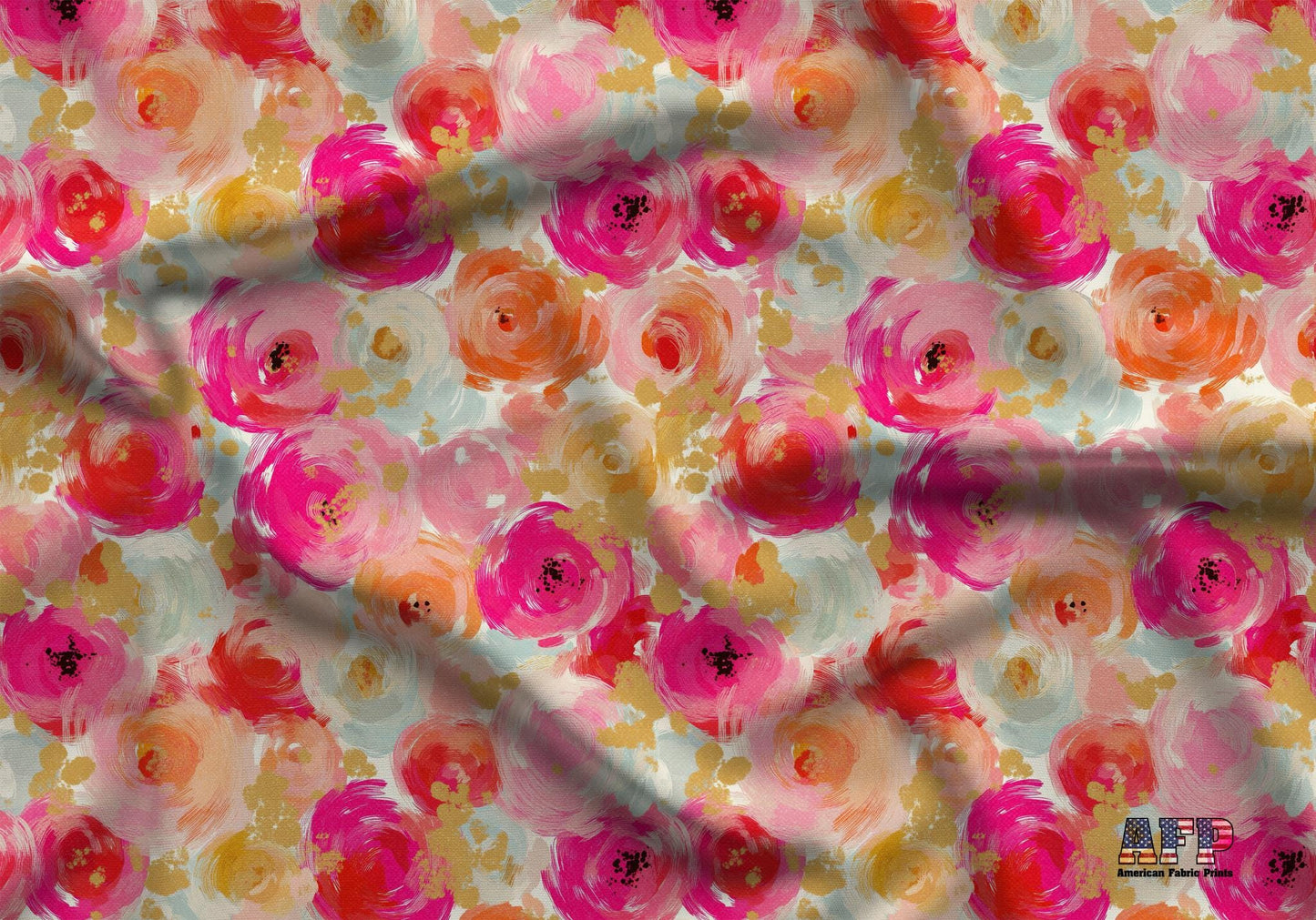 Hot Pink Florals Fabric - Shop now at American Fabric Prints