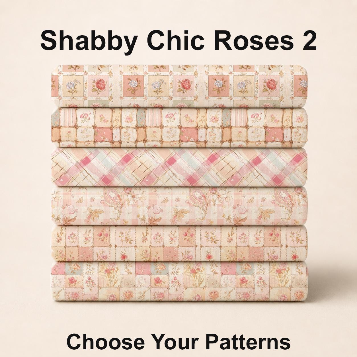 Shabby Chic Roses 2 Fabric Bundle Set - Shop now at American Fabric Prints