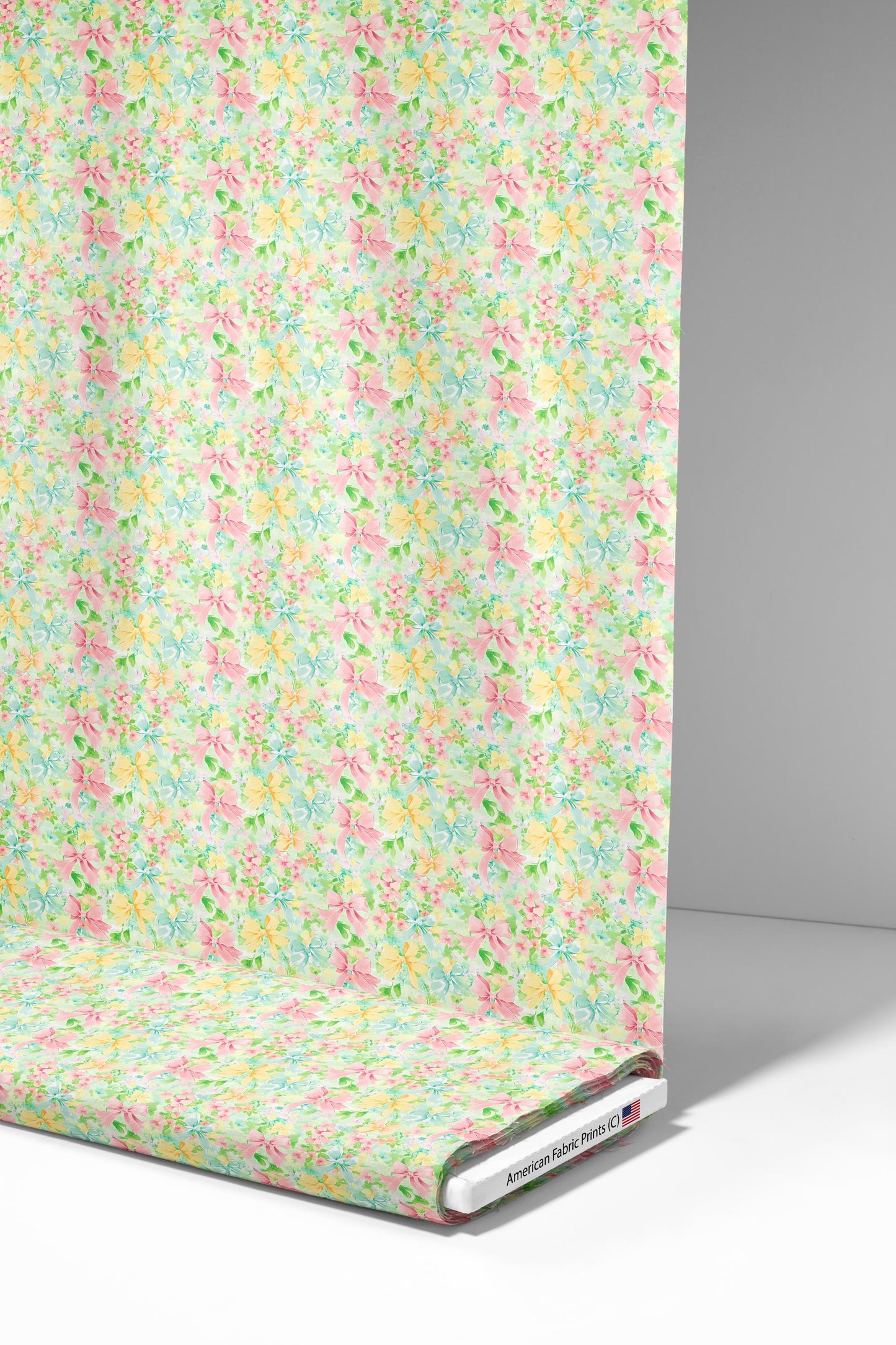 Pastel Bows Fabric - Shop now at American Fabric Prints