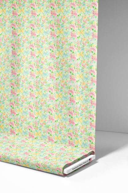 Pastel Bows Fabric - Shop now at American Fabric Prints