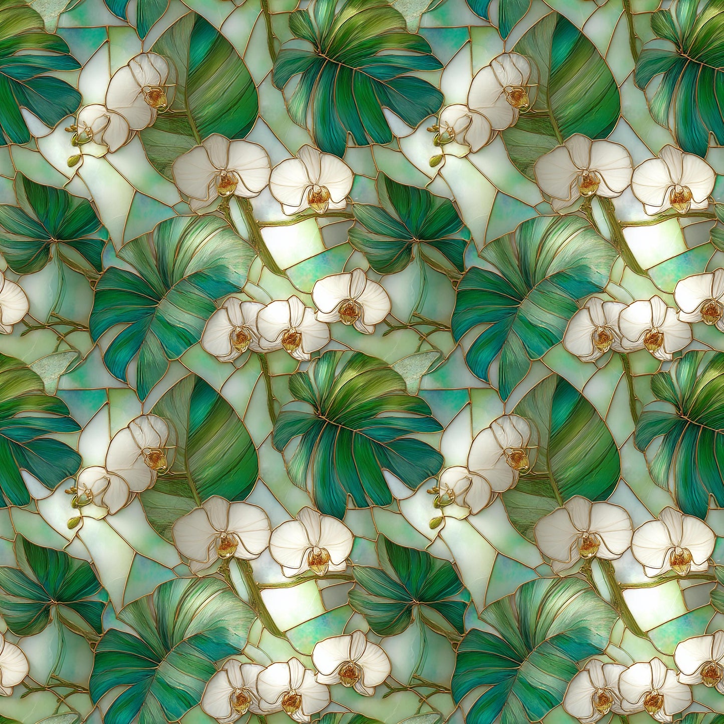 Stain Glass Island Floral Fabric - Shop now at American Fabric Prints