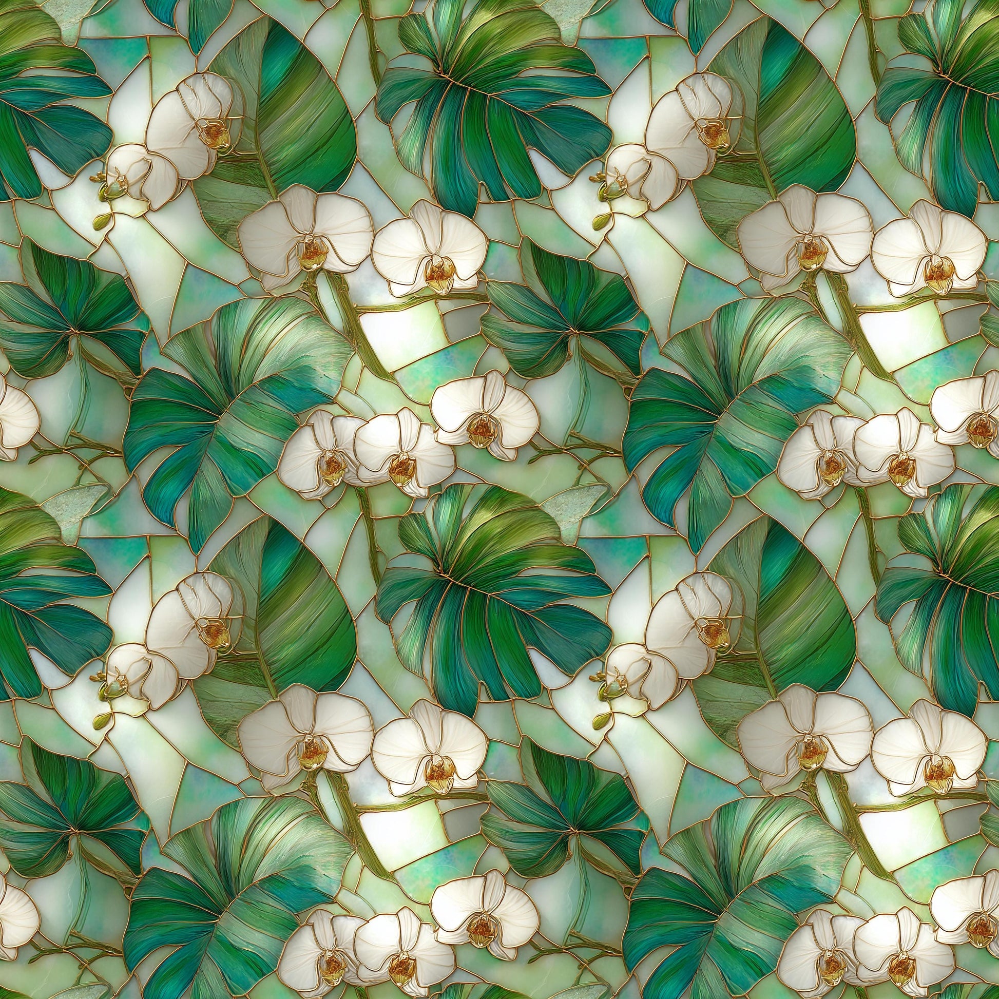 Stain Glass Island Floral Fabric - Shop now at American Fabric Prints