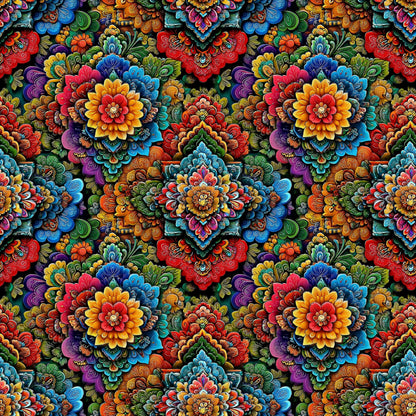 Mexican Fiesta Floral 2 Fabric - Shop now at American Fabric Prints