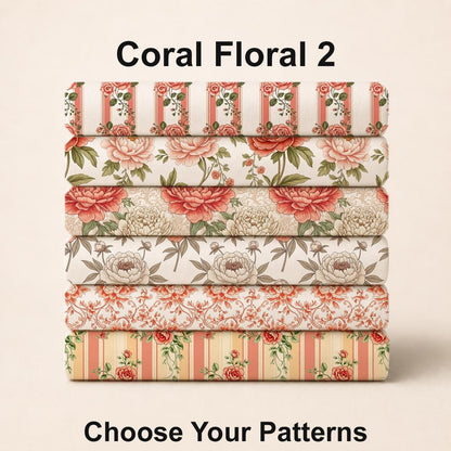 Coral Floral 2 Fabric Bundle Set - Shop now at American Fabric Prints