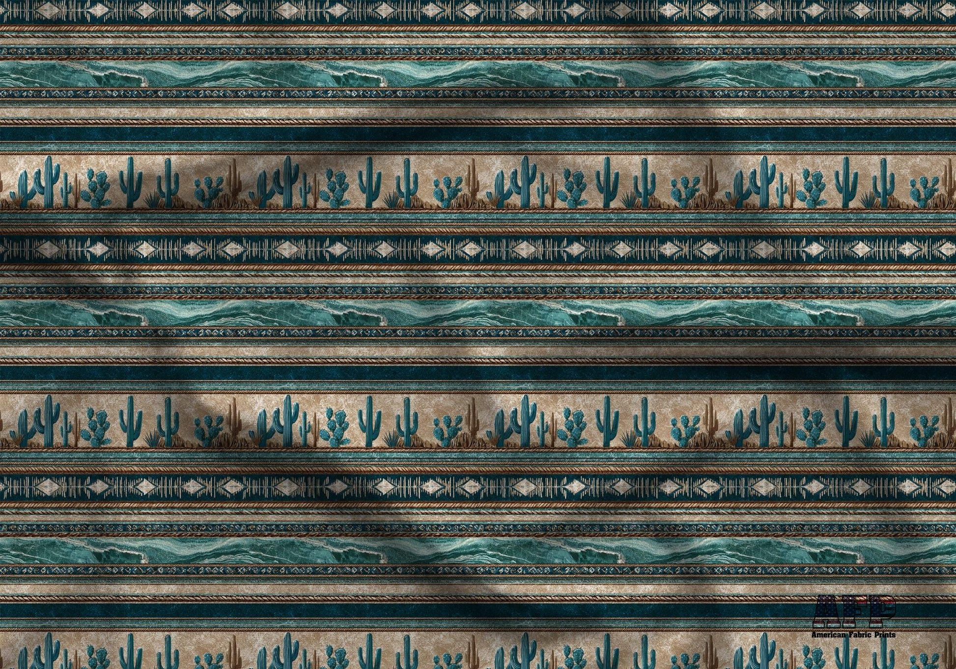 Aztec Southwest in Teal Fabric - Shop now at American Fabric Prints