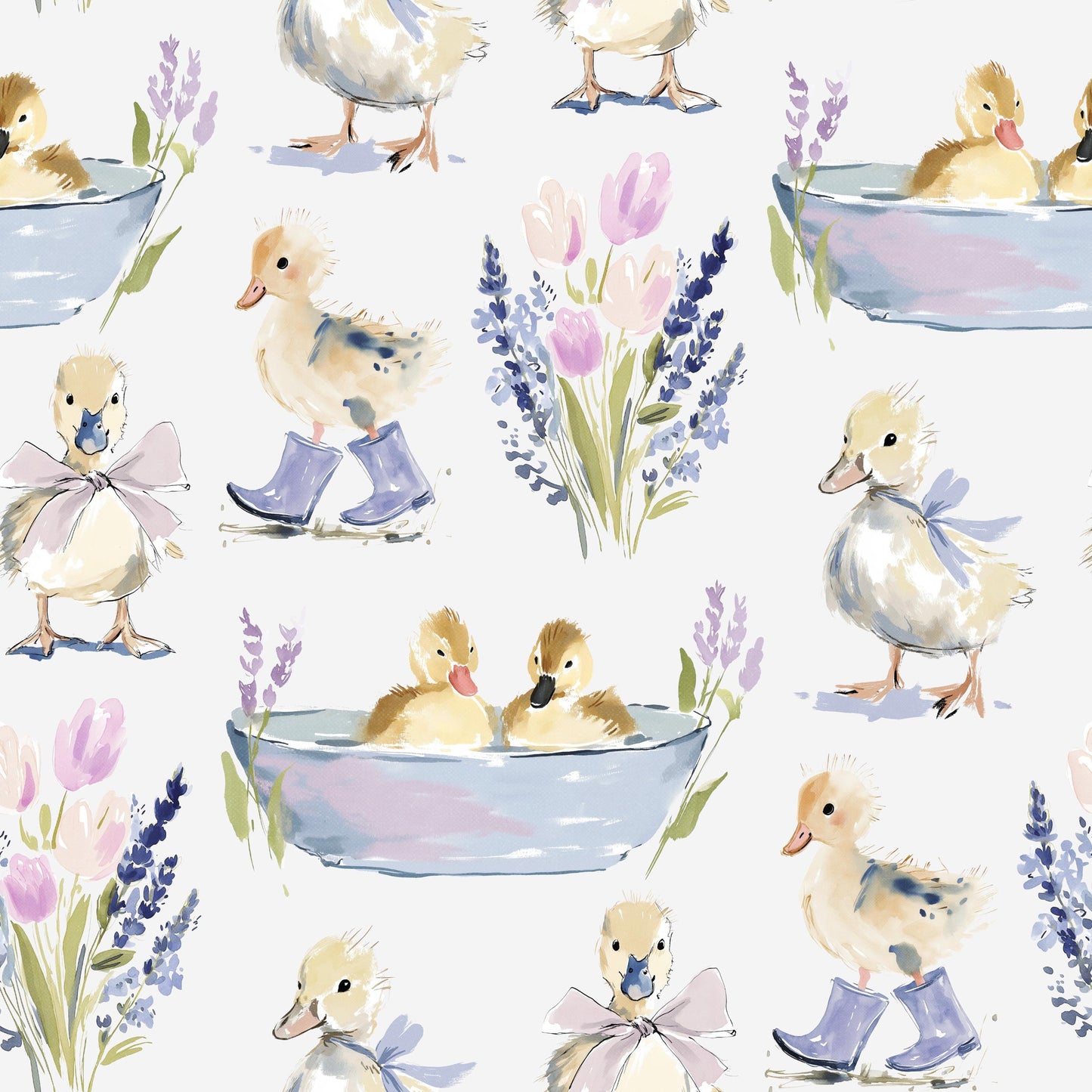 Spring Baby Ducks Fabric - Shop now at American Fabric Prints