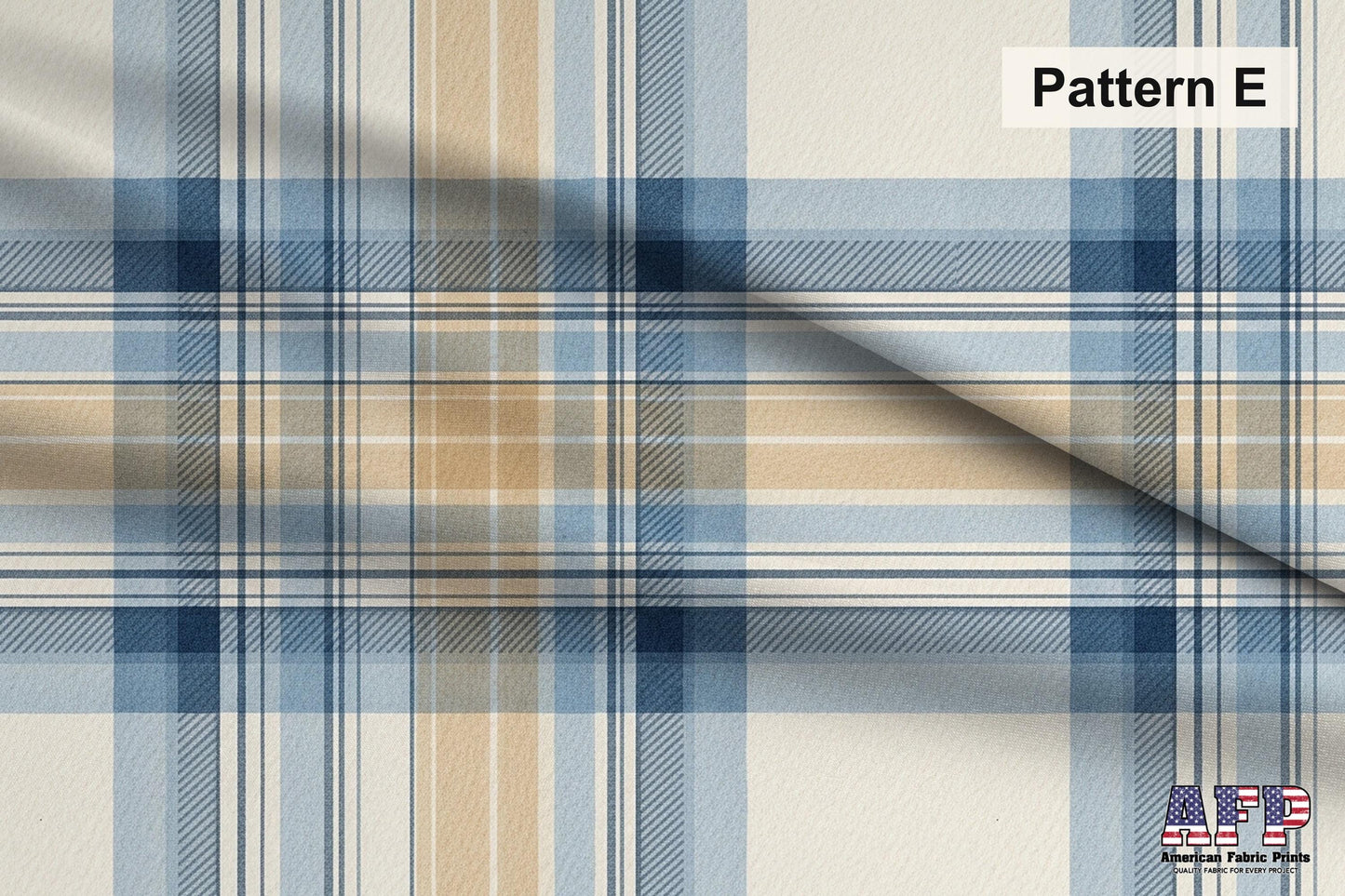 Blue and Beige Plaid 3 Fabric Bundle Set - Shop now at American Fabric Prints