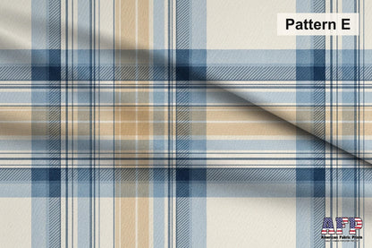 Blue and Beige Plaid 3 Fabric Bundle Set - Shop now at American Fabric Prints