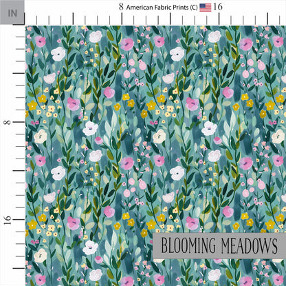Floral Meadow Fabric | Premium Cotton Quilt Fabric | Watercolor Flower Pattern | Spring Craft | Made in America | American Fabric Prints