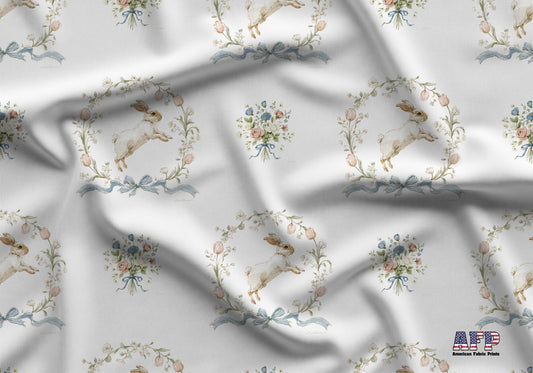 Hopping Rabbit Fabric - Shop now at American Fabric Prints