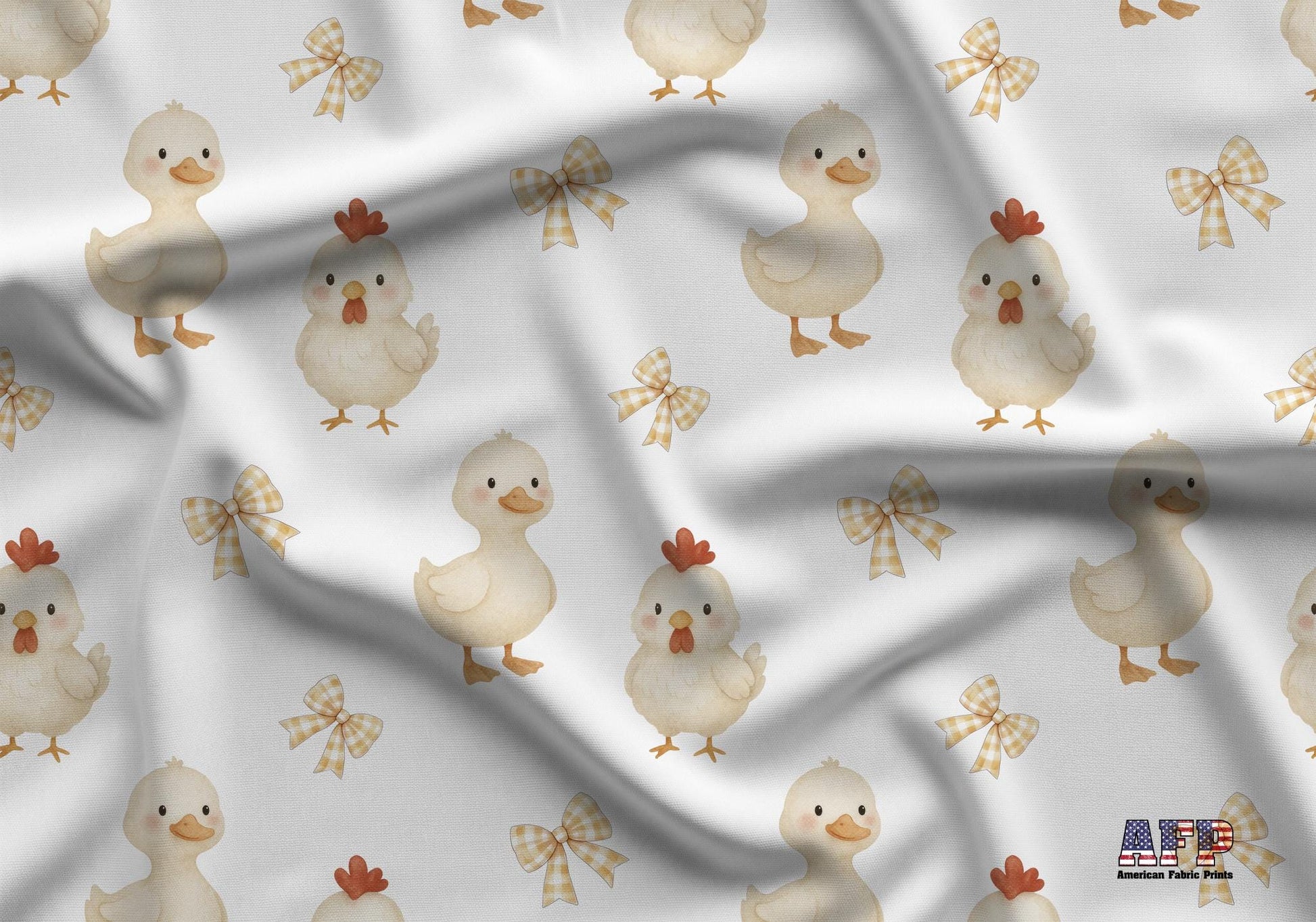 Little Roosters and Ducklings Fabric - Shop now at American Fabric Prints