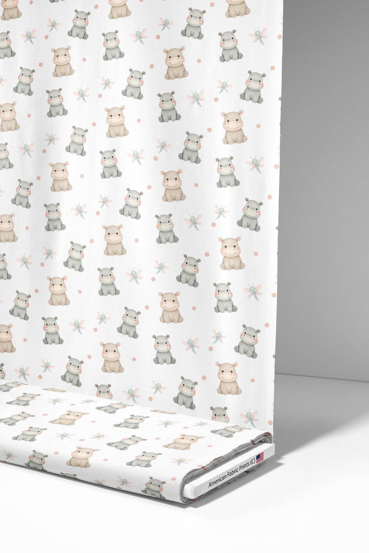 Little Hippos Fabric - Shop now at American Fabric Prints