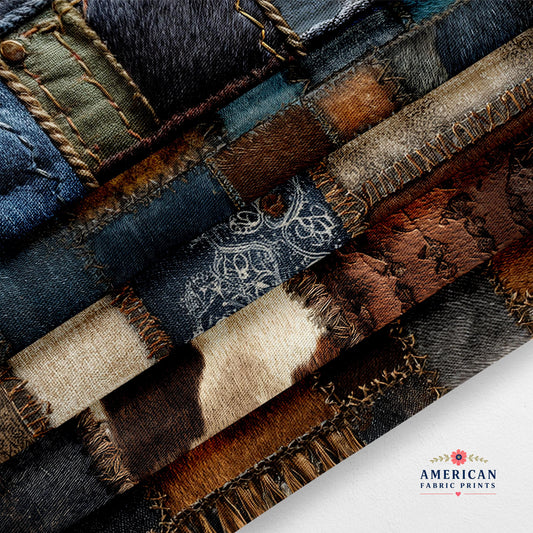 Western Patchwork Fabric Bundle Set - Shop now at American Fabric Prints