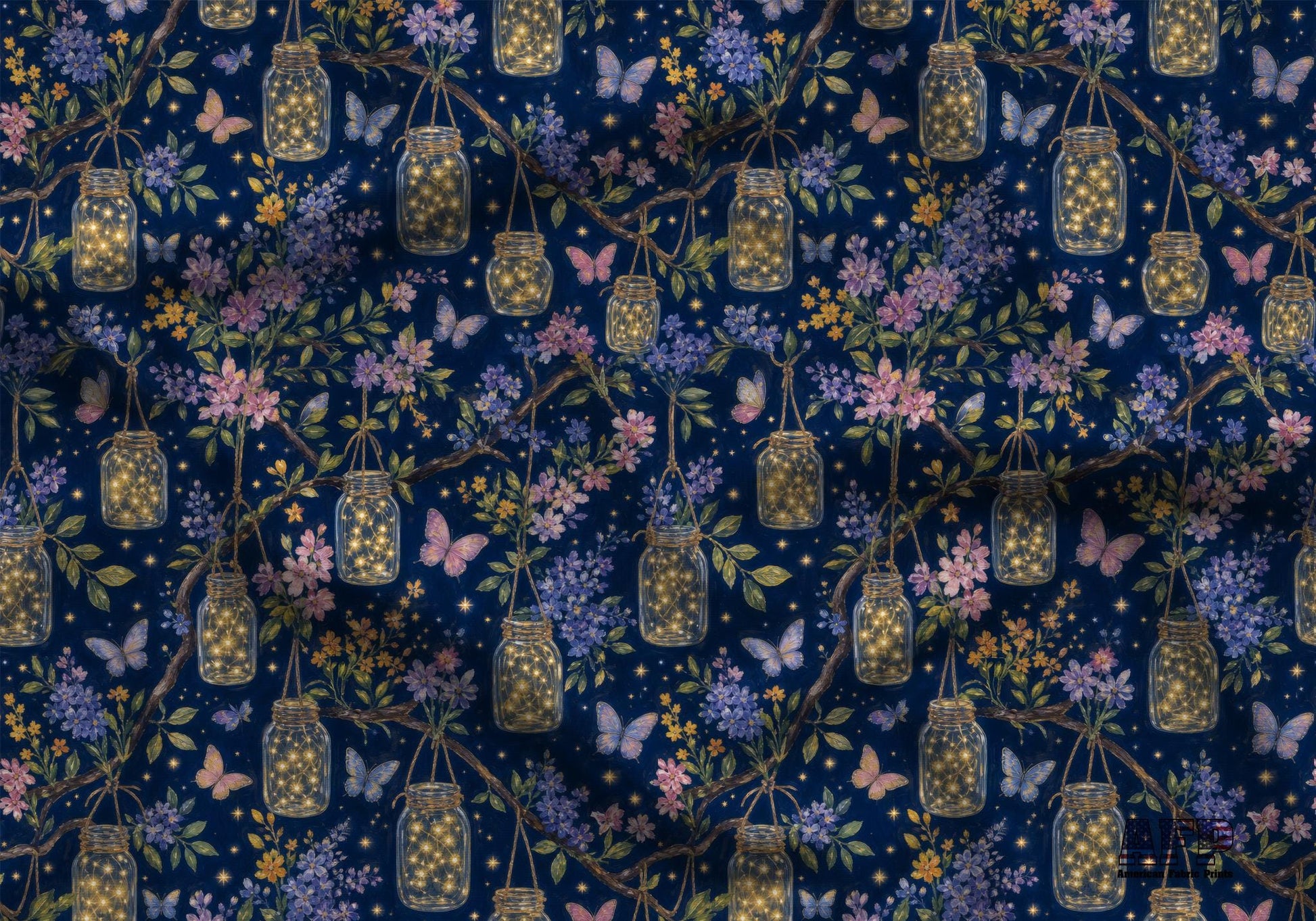 Jar Night Lights Fabric - Shop now at American Fabric Prints