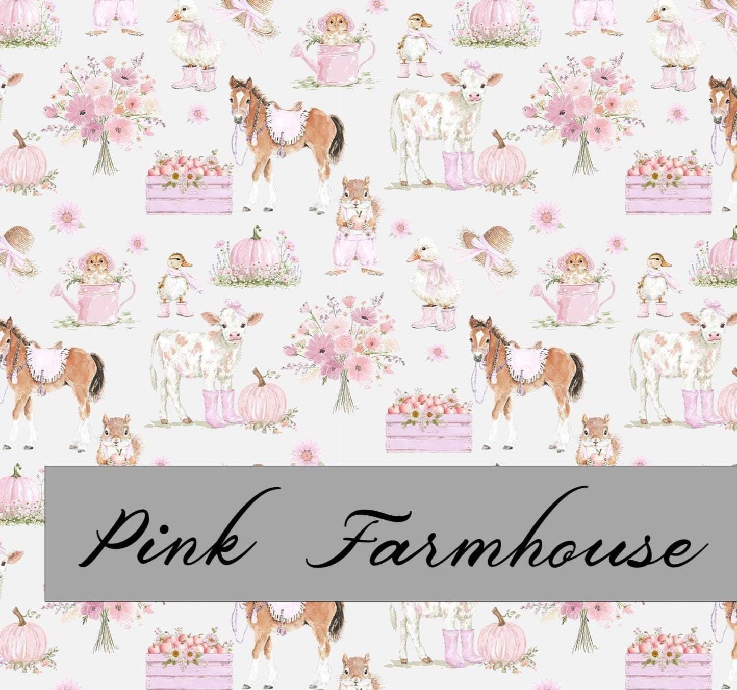 Pink Farmhouse Fabric | Premium Cotton Quilt Fabric | Pink Rustic Cowgirl | Made in the USA | American Fabric Prints | Pink Nursery Fabric