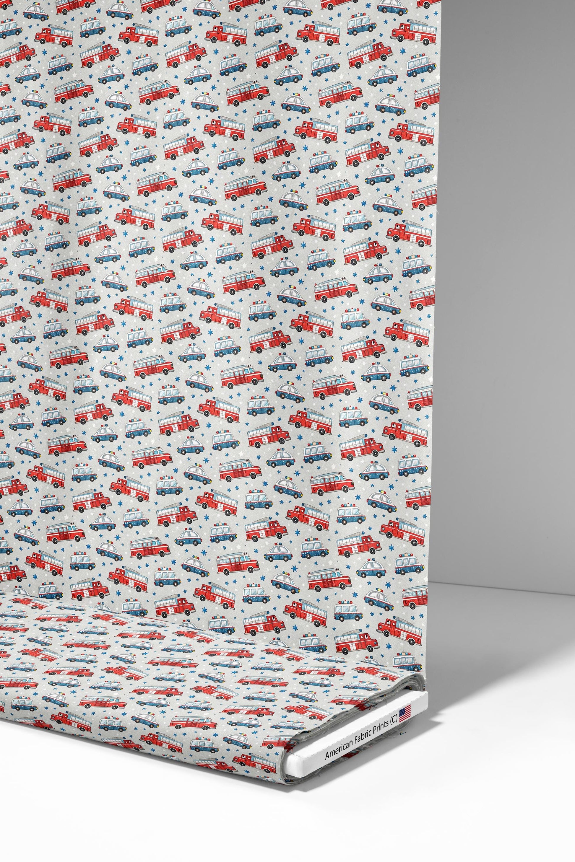 Emergency Vehicles Fabric - Shop now at American Fabric Prints