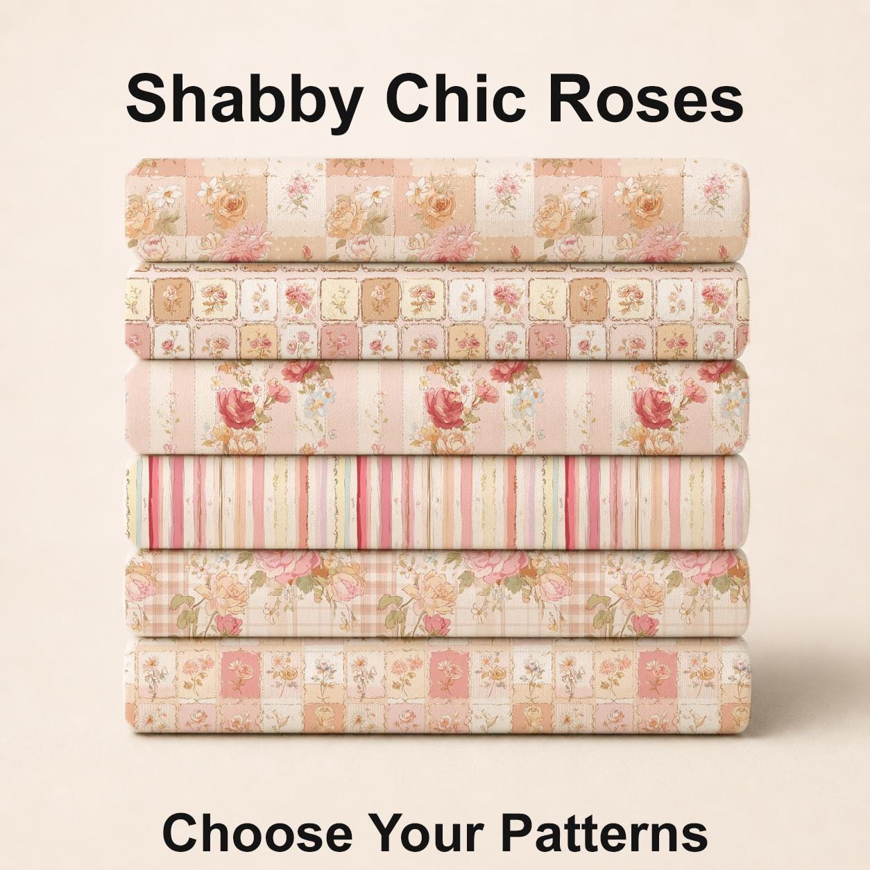Shabby Chic Roses Fabric Bundle Set - Shop now at American Fabric Prints