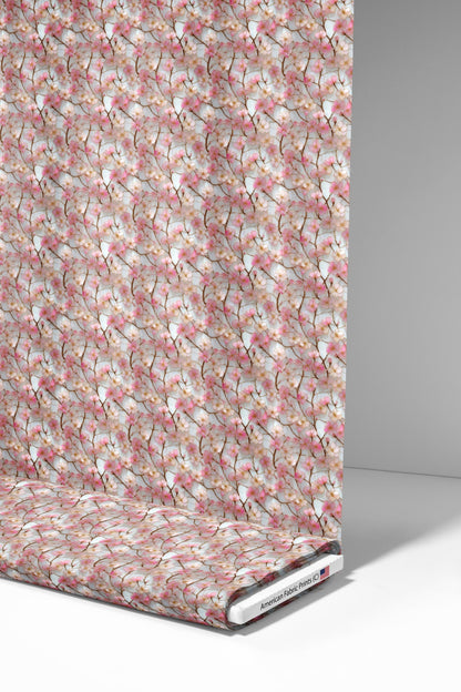 Stain Glass Cherry Blossoms Fabric - Shop now at American Fabric Prints