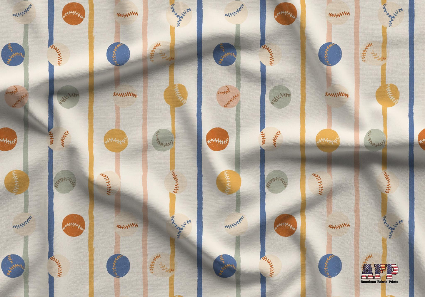 Playful Baseball Fabric - Shop now at American Fabric Prints