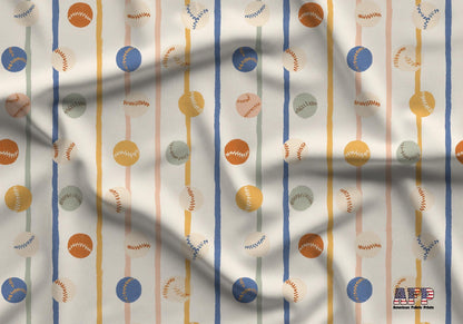 Playful Baseball Fabric - Shop now at American Fabric Prints