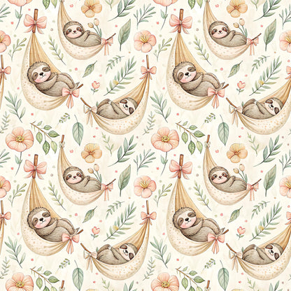 Sloths in Hammocks Fabric - Shop now at American Fabric Prints