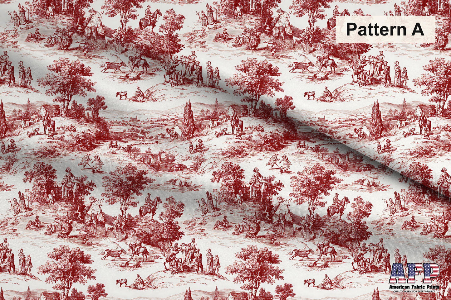 Red French Country Toile Fabric Bundle Set - Shop now at American Fabric Prints