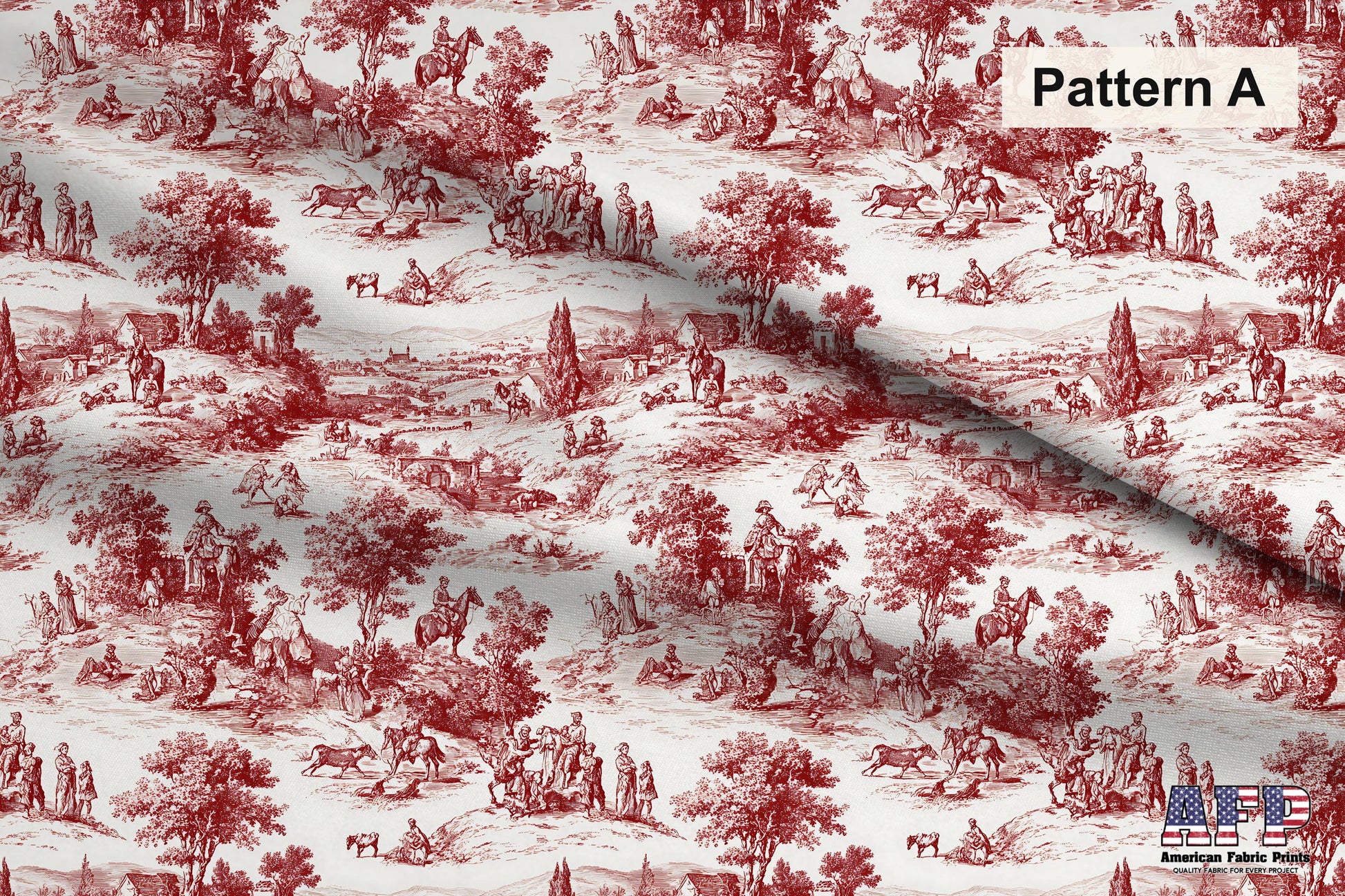 Red French Country Toile Fabric Bundle Set - Shop now at American Fabric Prints