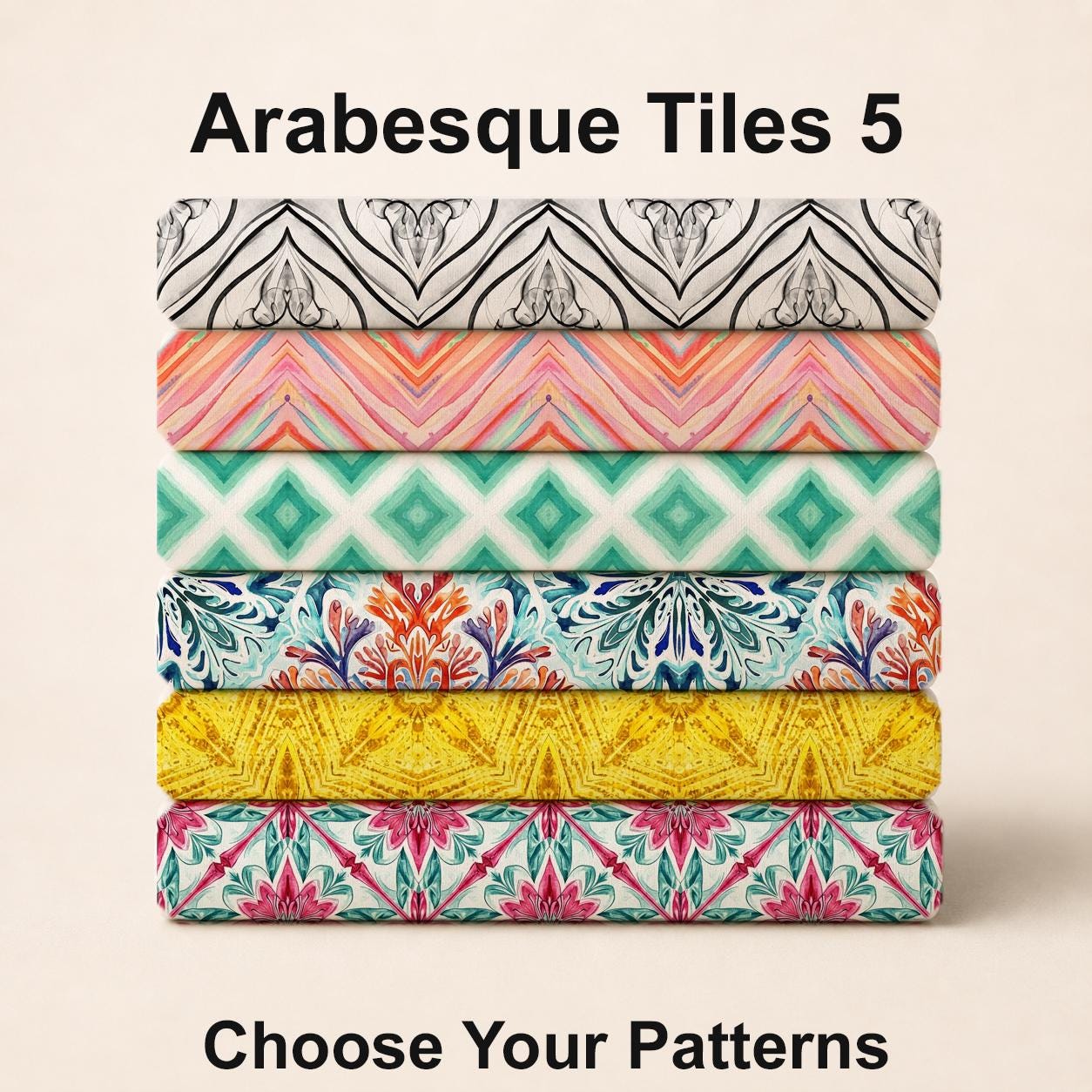 Arabesque Tiles 5 Fabric Bundle Set - Shop now at American Fabric Prints