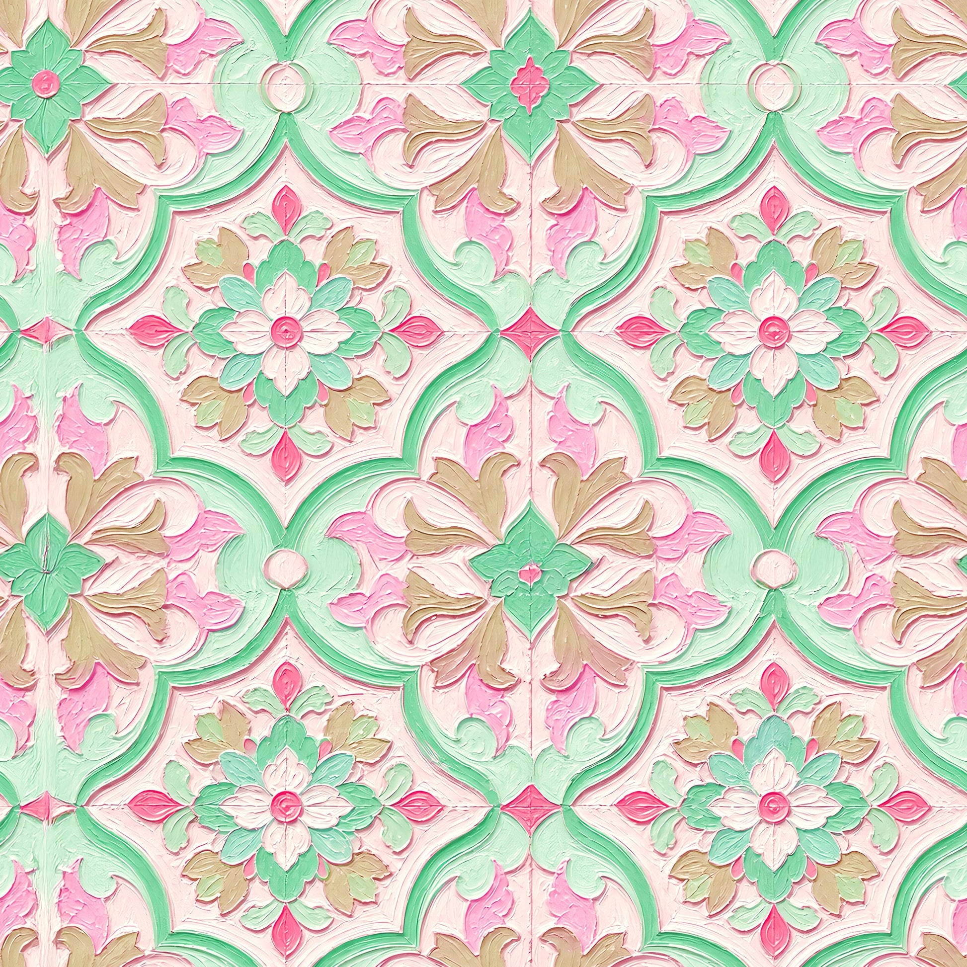 Mint Pink Damask Fabric - Shop now at American Fabric Prints