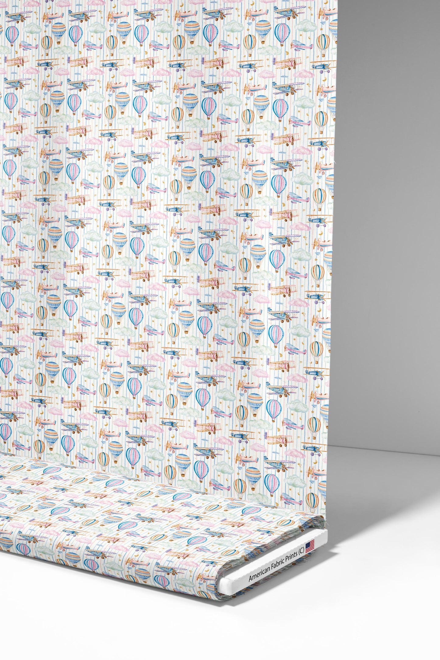 Preppy Sky Transportation Fabric - Shop now at American Fabric Prints