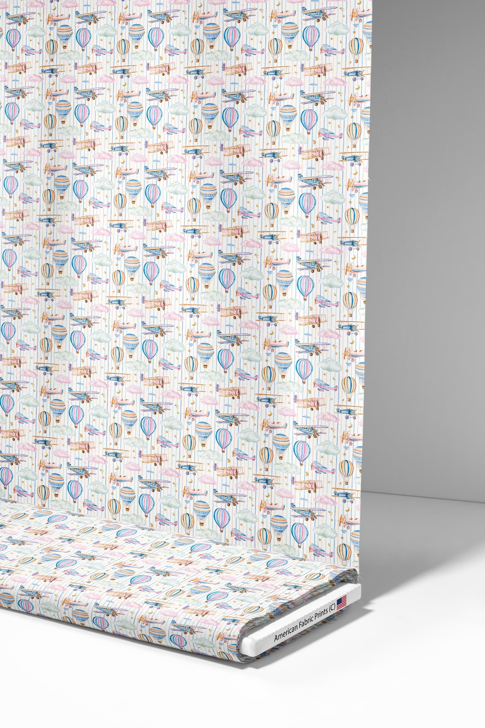 Preppy Sky Transportation Fabric - Shop now at American Fabric Prints
