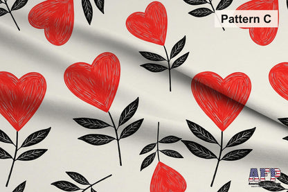 Black + Red Hearts Fabric Bundle Set - Shop now at American Fabric Prints