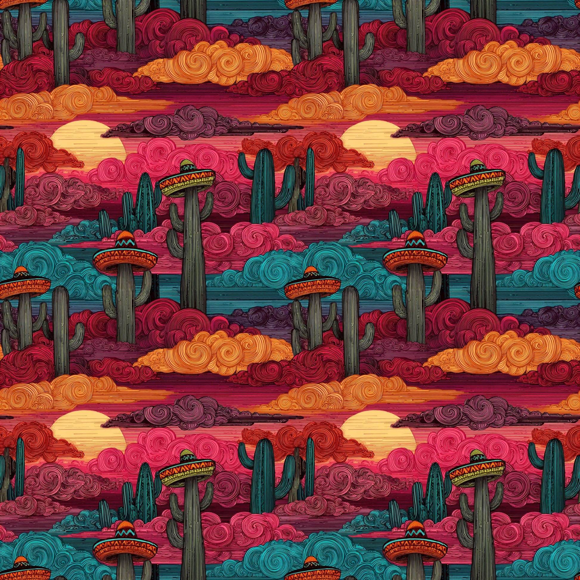 Sombrero Cactus Fabric - Shop now at American Fabric Prints