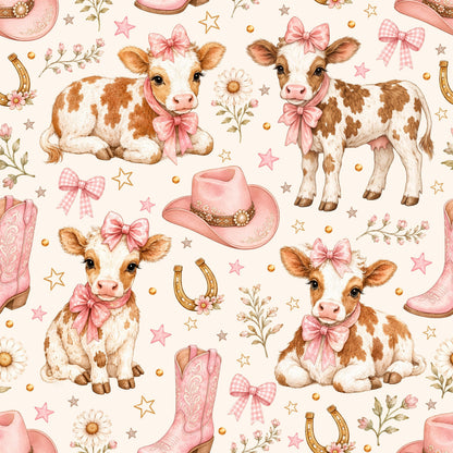 Pink Western Farm Fabric - Shop now at American Fabric Prints