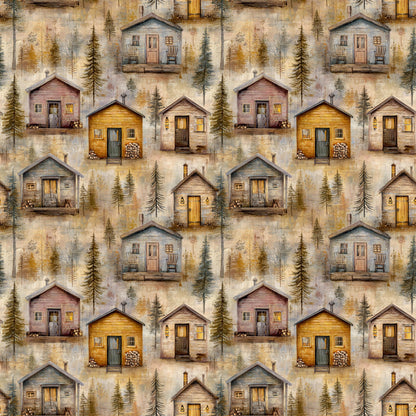 Outdoor Cabins Fabric - Shop now at American Fabric Prints