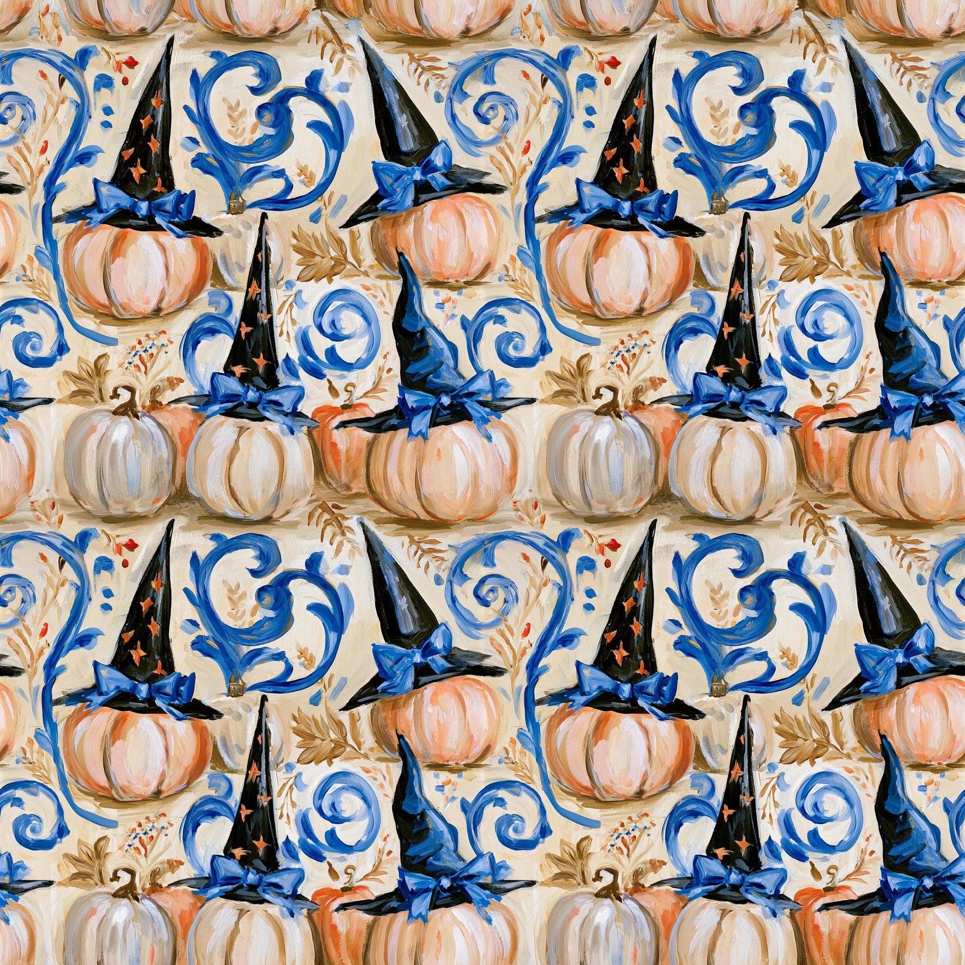 Preppy Pumpkin+Witches Hat Fabric - Shop now at American Fabric Prints