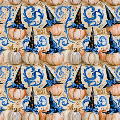 Preppy Pumpkin+Witches Hat Fabric - Shop now at American Fabric Prints