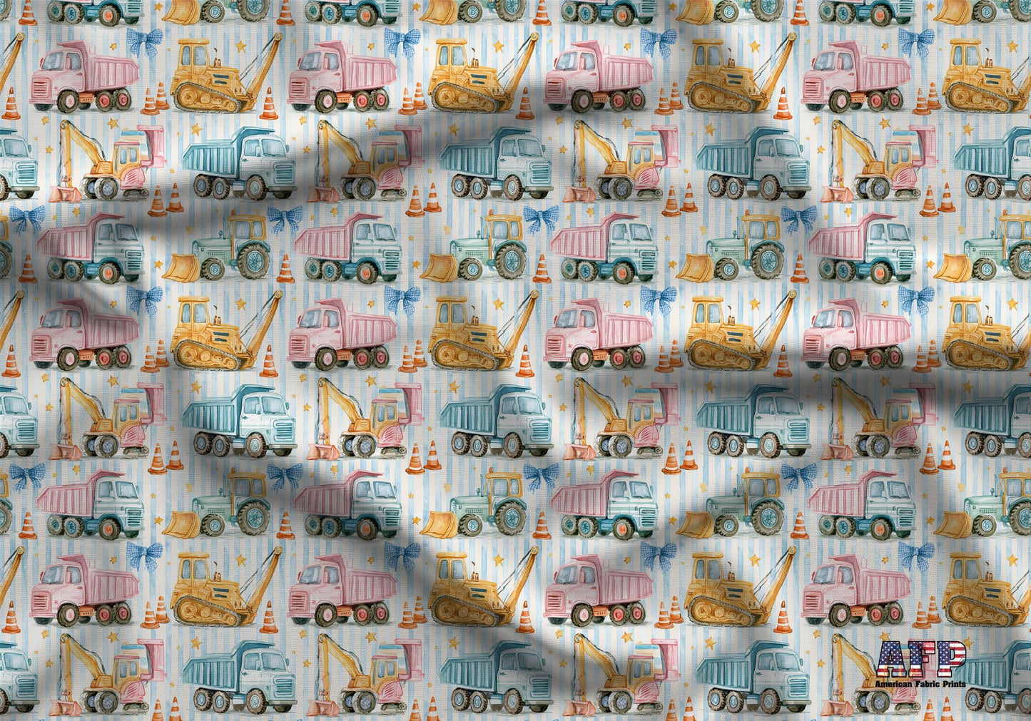 Preppy Construction Zone Fabric - Shop now at American Fabric Prints
