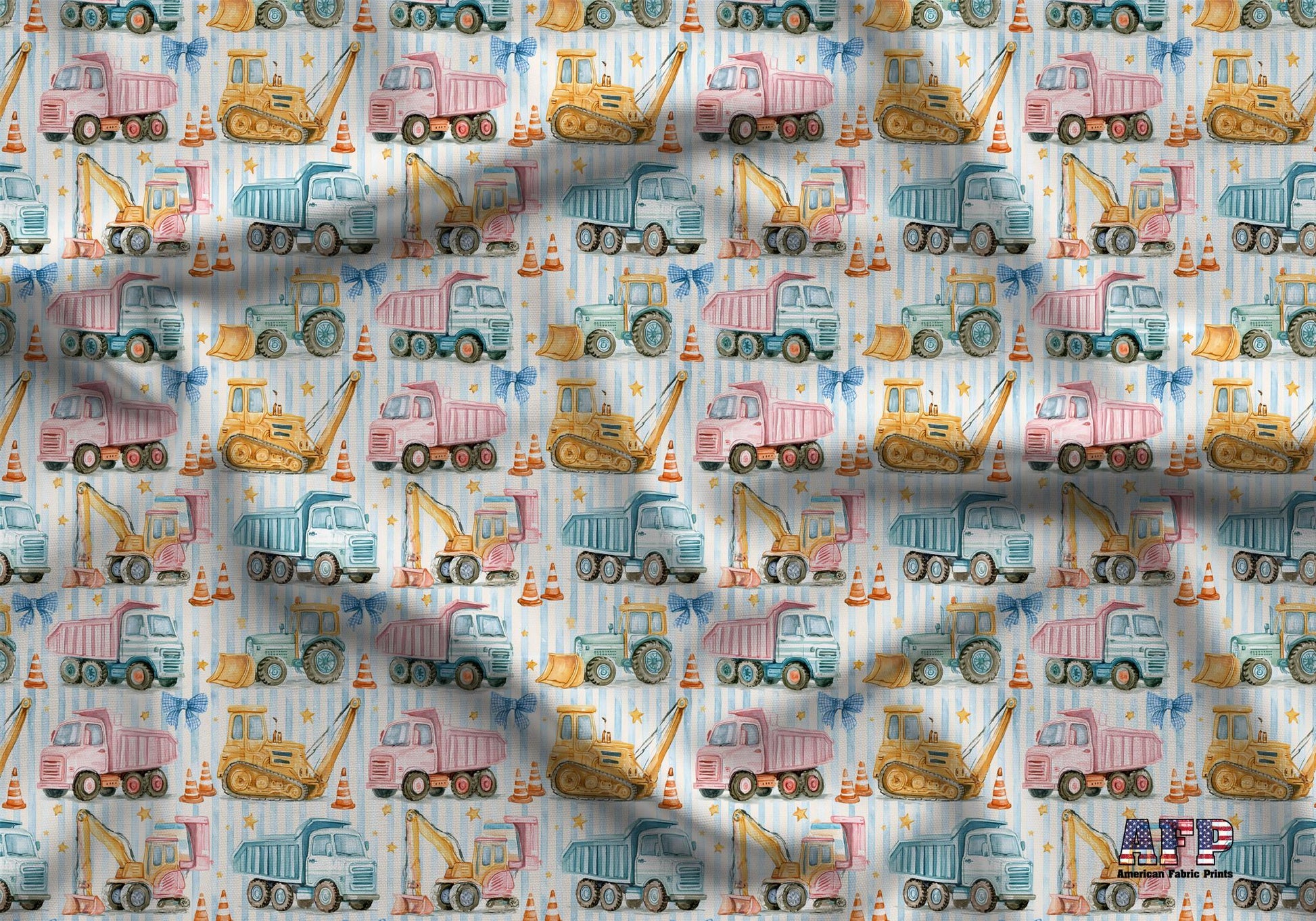 Preppy Construction Zone Fabric - Shop now at American Fabric Prints