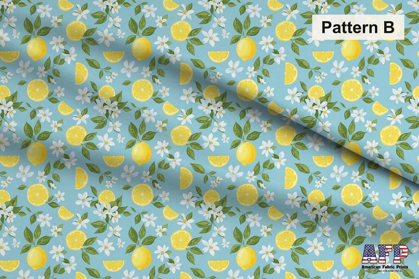 Lemons + Blue Fabric Bundle Set - Shop now at American Fabric Prints