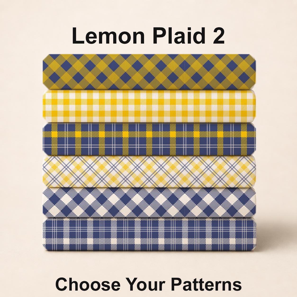 Lemon Plaid 2 Fabric Bundle Set - Shop now at American Fabric Prints