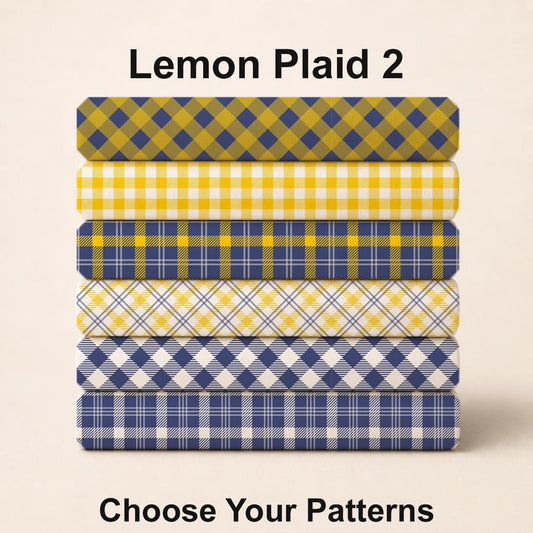 Lemon Plaid 2 Fabric Bundle Set - Shop now at American Fabric Prints